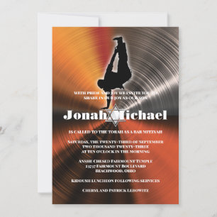 Orange Angesagt-Hop Tanztänzer Bar Mitzvah Einladu Einladung