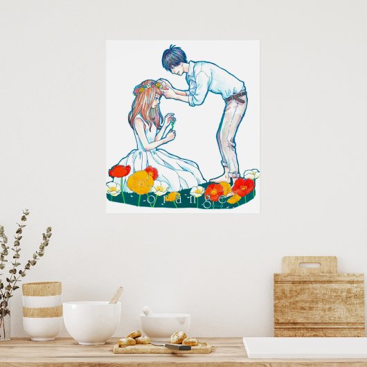 Orange Anime Naho Kakeru Liebe Poster (Küche)