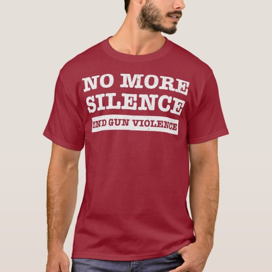 Orange Anti Gun Tragen Kein Silence End Gun mehr T-Shirt (Vorderseite)