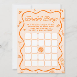 Orange Aperol Spritz Brautparty Bingo Game Card Einladung