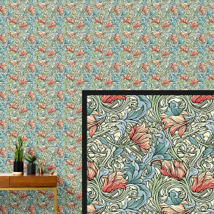 Orange Aqua Aquamarin Blue Art Nouveau Tapete