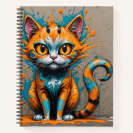 Orange Aqua/Aquamarin Spritzer Cat Bullet Notebook Notizblock
