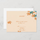 Orange Aqua Autumn Mapsleaf Response Card RSVP Karte (Vorne/Hinten)