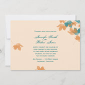 Orange Aqua Herbstmapelleaf Einladung zur Hochzeit (Vorderseite)