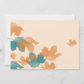 Orange Aqua Herbstmapelleaf Einladung zur Hochzeit (Rückseite)