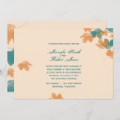 Orange Aqua Herbstmapelleaf Einladung zur Hochzeit (Vorne/Hinten)