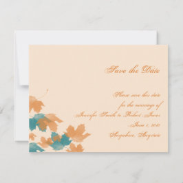 Orange Aqua Herbstmapfelleaf Save the Date