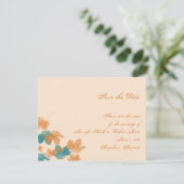 Orange Aqua Herbstmapfelleaf Save the Date (Stehend Vorderseite)