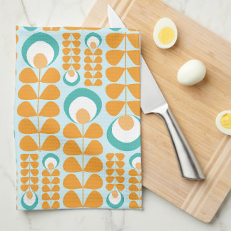 Orange, Aqua, Muster für Aquamarine mittlere Mod-B Geschirrtuch