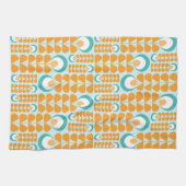 Orange, Aqua, Muster für Aquamarine mittlere Mod-B Geschirrtuch (Horizontal)