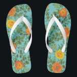 Orange & Aqua Wedding Modern Floral Badesandalen<br><div class="desc">Schöne moderne Blumensammlung in Orange und Aqua! Die helle Orange und das aquamarine ist perfekt für einen Frühling oder eine Hochzeitsfeier im Sommergarten mit eleganten,  hellen Farben!</div>