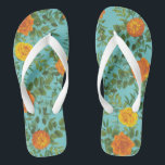 Orange & Aqua Wedding Modern Floral Badesandalen<br><div class="desc">Schöne moderne Blumensammlung in Orange und Aqua! Die helle Orange und das aquamarine ist perfekt für einen Frühling oder eine Hochzeitsfeier im Sommergarten mit eleganten,  hellen Farben!</div>