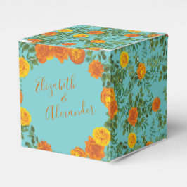 Orange Aquamarin Aqua Peony & Rose Hochzeit der Bl Geschenkschachtel