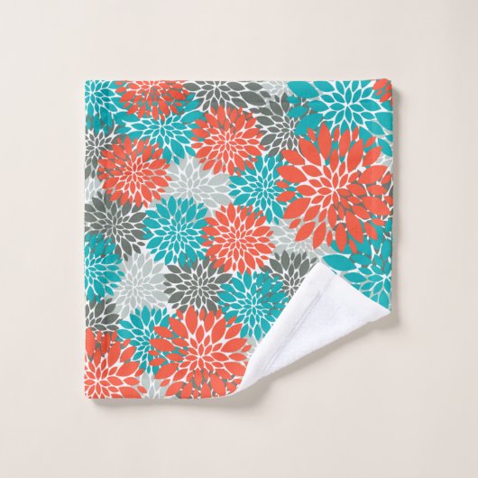 Orange Aquamarin Badhandtuch Set (Waschlappen)