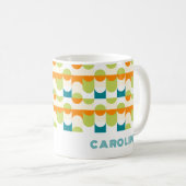 Orange Aquamarin Blue Lime Green Midyear Art Patte Kaffeetasse (VorderseiteRechts)