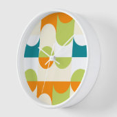 Orange Aquamarin Blue Lime Green Retro Art Muster Uhr (Winkel)