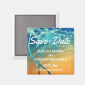 Orange Aquamarin Blue Wedding | Tropisch Save the Magnet (Vorderseite/Rückseite)
