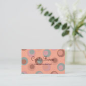 Orange Aquamarin Brown Dots Business Card Visitenkarte (Stehend Vorderseite)