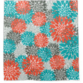 Orange Aquamarin Duschvorhang (Vorderseite)