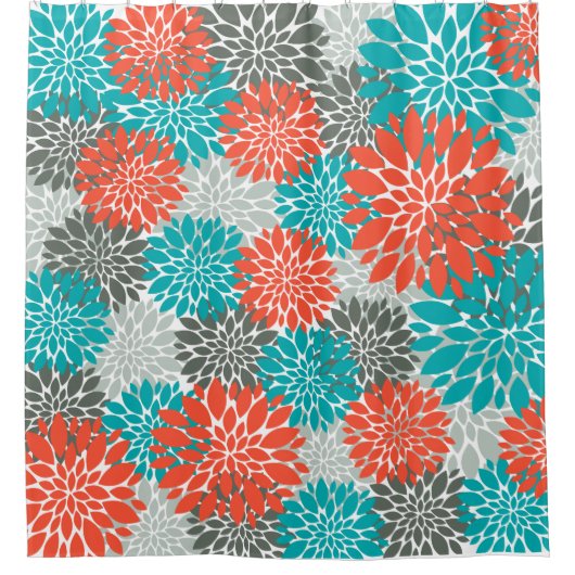 Orange Aquamarin Duschvorhang (Vorderseite)