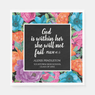 Orange Aquamarin floraler Christlicher Abschluss K Serviette