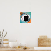 Orange Aquamarin Geometric Leinwand Design AP0011 Poster (Küche)