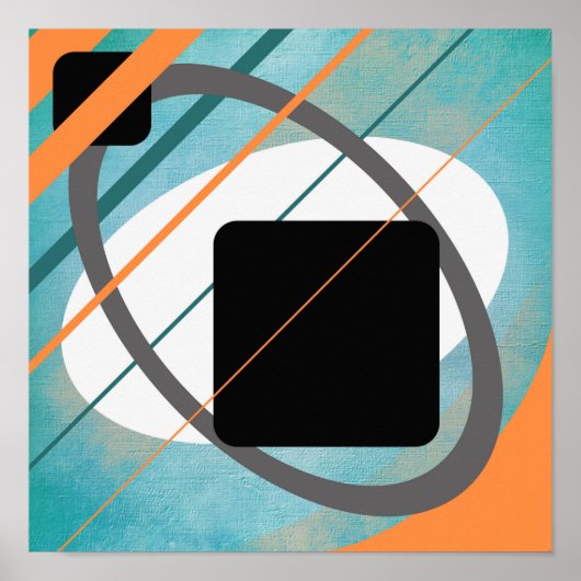 Orange Aquamarin Geometric Leinwand Design AP0011 Poster (Vorne)