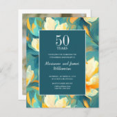 Orange Aquamarin Painted Blume Foto zum 50. Jubilä (Vorne/Hinten)