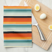 Orange Aquamarin Streifen Geschirrtuch (Viertel Falte)
