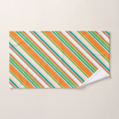 Orange Aquamarin Stripe Monogram Badhandtuch Set (Handtuch)