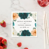 Orange Aquamarin Türkis Blau Elegante Hochzeit der Serviette (Beispiel)