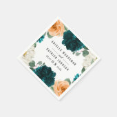 Orange Aquamarin Türkis Blau Elegante Hochzeit der Serviette (Ecke)