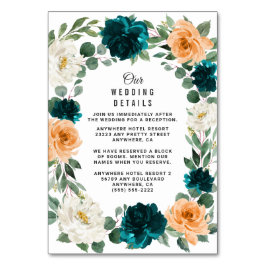 Orange Aquamarin Türkis Blue Wedding Cards Tischnummer