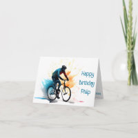 Orange, aquamarin und Schwarz-Radfahrer Geburtstag
