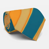 Orange Aquamarine Abstrakte Streifen Krawatte (Gerollt)