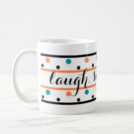 Orange Aquamarine grüne Polka-Punkte-Zitat Kaffeetasse