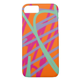 Orange Aquamarine Lila Rosa Linien Scribbles Künst Case-Mate iPhone Hülle