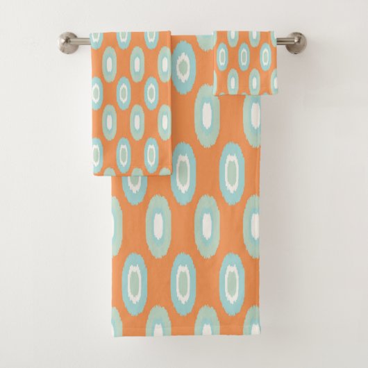 Orange Aquamarine Pattern Badetuch Set (Insitu)