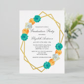 Orange Aquamariner, geometrischer Abschluss Folieneinladung (Stehend vorne)