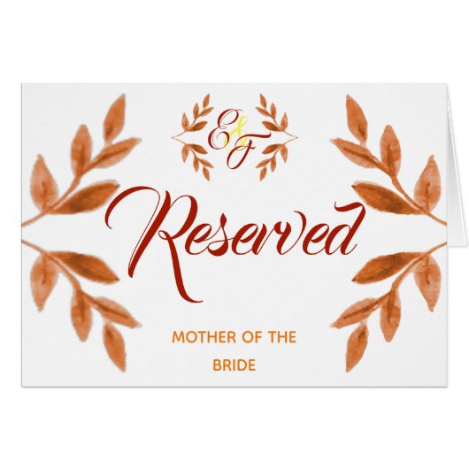 Orange Aquarell Blatt reservierter Platz, der (Vorderseite (Horizontal))