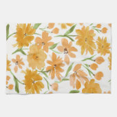 Orange Aquarell Bloms Floral Küche Handtuch (Horizontal)
