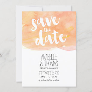 Orange Aquarell Herbst Hochzeit Save the Date Einladung