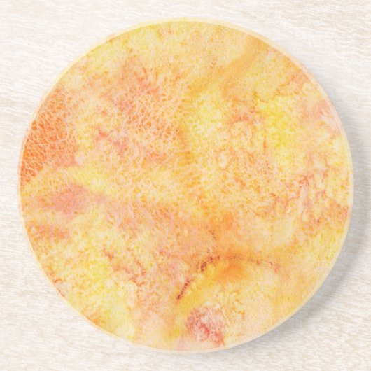 Orange Aquarell-Hintergrund Getränkeuntersetzer (Vorne)
