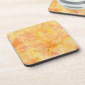 Orange Aquarell-Hintergrund Getränkeuntersetzer (Linke Seite)