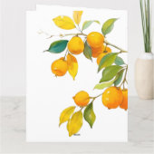 Orange Aquarellmotiv Belle Farben Dankeskarte (Rückseite)