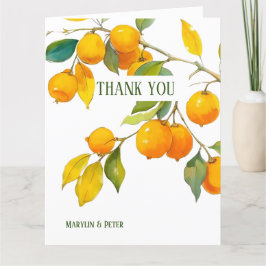 Orange Aquarellmotiv Belle Farben Dankeskarte