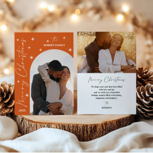 Orange Arch Modern Script 2 Foto Frohe Weihnachten