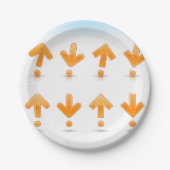 Orange Arrows Pappteller (Vorderseite)