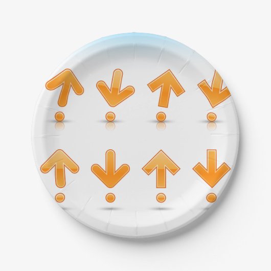 Orange Arrows Pappteller (Vorderseite)