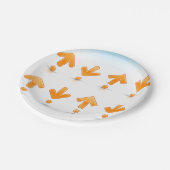 Orange Arrows Pappteller (Schrägansicht)